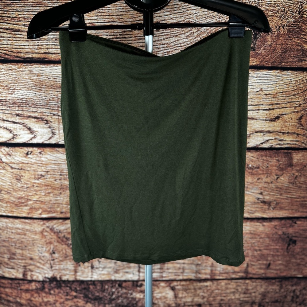 APT 9 Women's Olive Green Stretch Pencil Skirt Size M Pull On Career Office